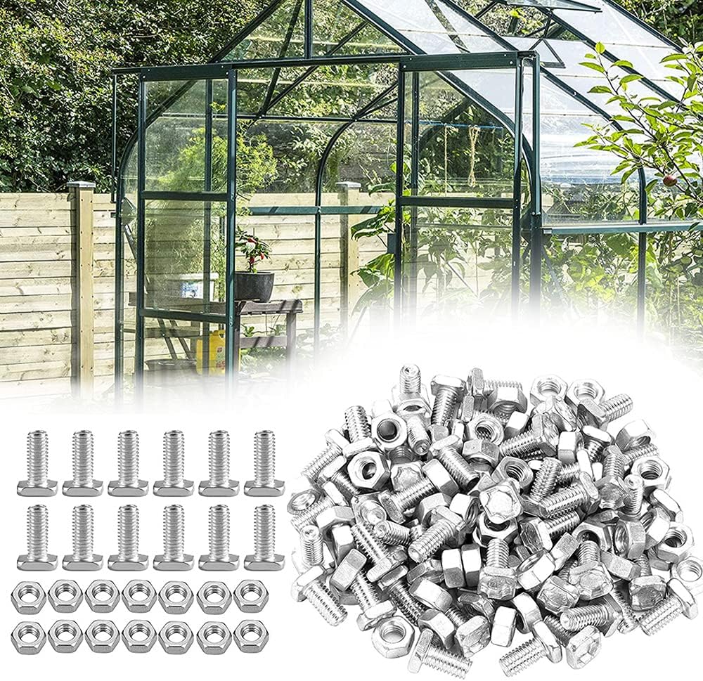 Greenhouse Nuts & Bolts Sets 50 Pcs, Square Head Accessories