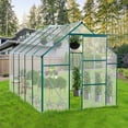 thumbnail image 1 of Greenhouse for Outdoors, 6' x 10' Aluminum Greenhouse with Window, Sliding Door, Polycarbonate Greenhouses Garden Supplies for Plants Flowers Herbs Fruit Vegetables, 1 of 8