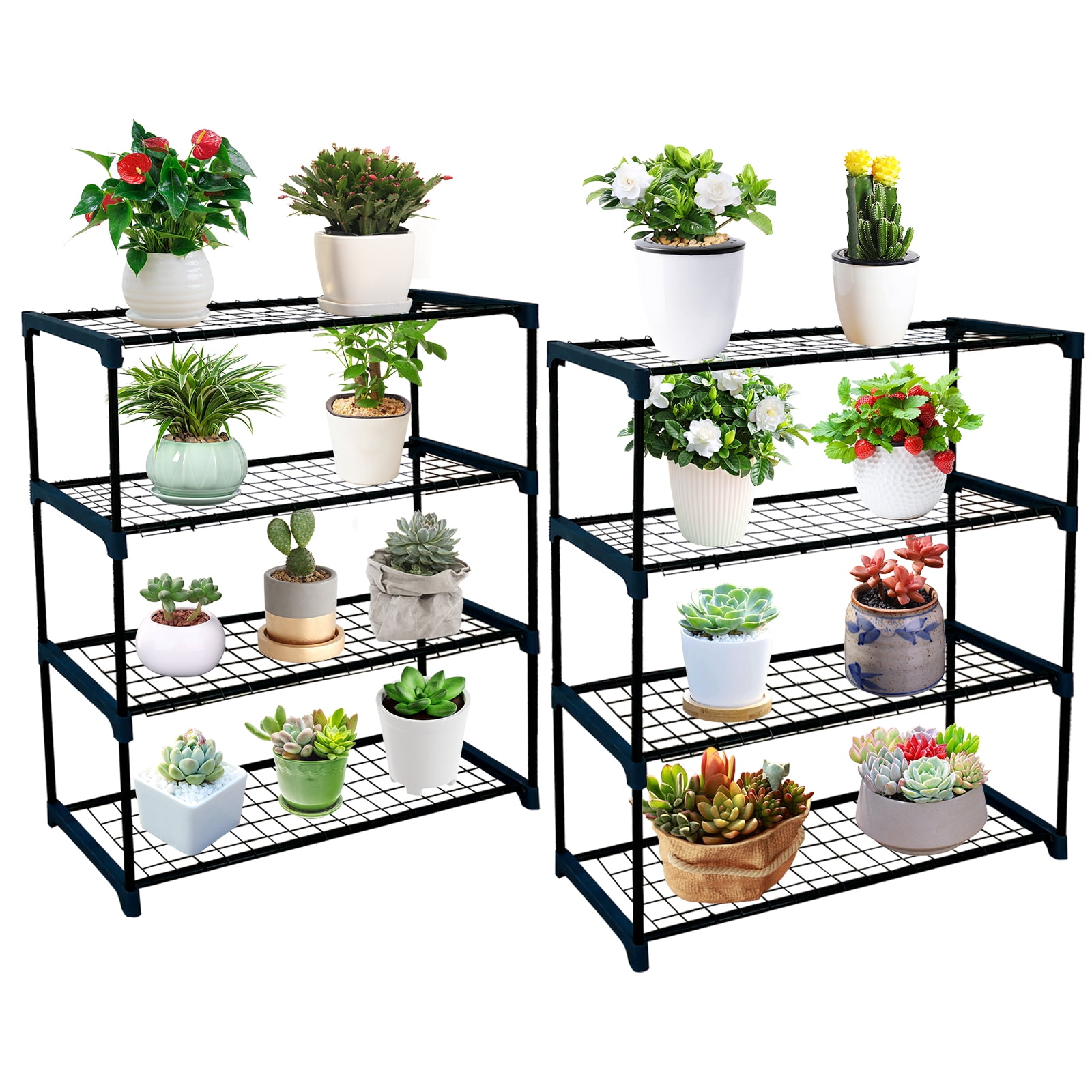 Greenhouse Shelves for Plants,4 Tier 2 Pack Plant Display Rack Shelf ...