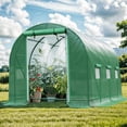 thumbnail image 1 of Greenhouse with Watering System, Large Walk-in Greenhouse Reinforced Metal Frame, 6 Screen Windows and 1 Door, Green House Irrigation Watering Kit for Garden Plants Flowers, 1 of 6