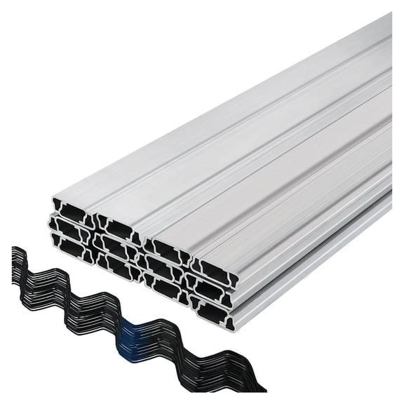 Greenhouse Wiggle Wire & Lock Channel 6.56ft - 40 Pack PE Coated Spring Wire & Aluminum Alloy Channel for Plastic Film, Shade Cloth Attachment with Screws