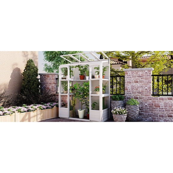 Greenhouse with Polycarbonate Front Window / Allows Plants to Receive More Sunlight