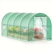 Greenhouses for Outdoors Winter Large Walk In Green Houses for Outside Heavy Duty with 8 Ventilated Mesh Windows & Roll-up Door & Reinforced Frame & Spray System 15 7 7 FT