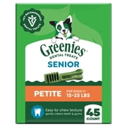 Greenies Aging Care Adult Natural Dental Dog Treats Petite Size, 27 oz Pack 45 Count