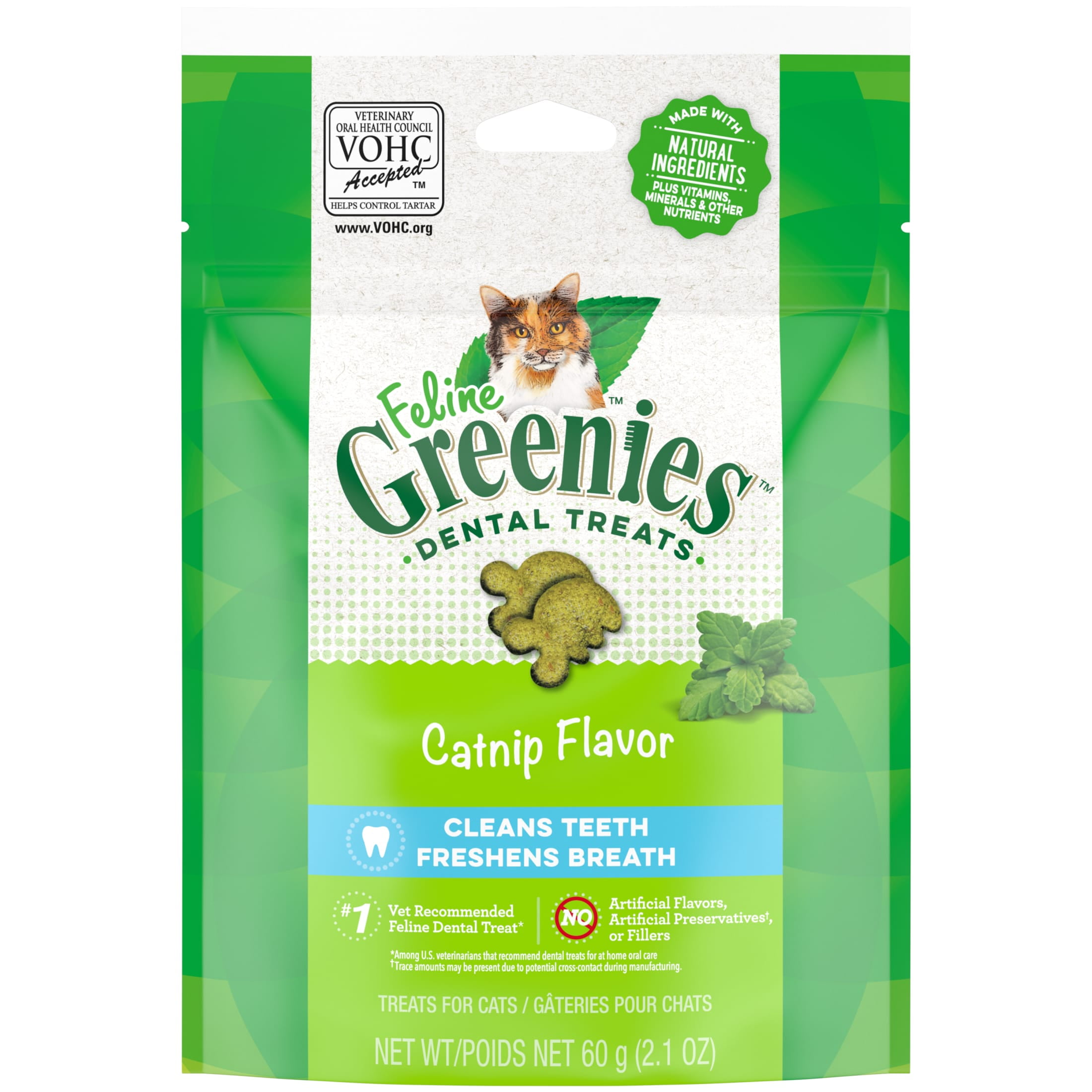 Greenies Catnip Flavor Dental & Crunchy Treat For Cat, 2.1 Oz