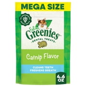 Greenies Feline Catnip Flavor Adult Natural Dental Cat Treats, 4.6 oz Pouch