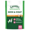 thumbnail image 1 of Greenies Dog Skin and Coat Supplements with Fish Oil, Chicken Flavor, 7.37 oz, 40-Count Soft Chews, 1 of 9