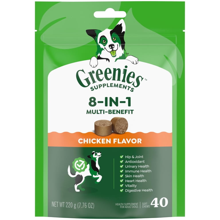 Greenies Supplements Chicken Flavor 8-in-1 Multi-Benefit Soft Dog