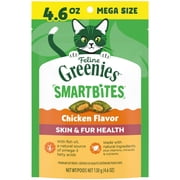 Greenies Feline Smartbites Chicken Flavor Skin & Fur Health Cat Treats, 4.6 oz Pack