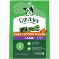 thumbnail image 1 of Greenies Sweet Potato Flavor Adult Natural Dental Dog Treats Large Size, 12 oz Pack (8 Count), 1 of 14