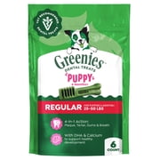 Greenies Natural Dental Puppy Treats Regular Size, 6 oz Pack 6 Count