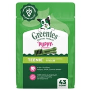 Greenies Natural Dental Puppy Treats Teenie Size, Chicken Flavor, 12 oz Pack, 43 Count