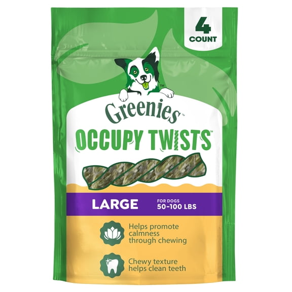 Greenies Occupy Twists Natural Dog Treats Large Breed, Chicken Flavor, 8.65 oz. Pack, 4 Count