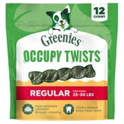 Greenies Occupy Twists Natural Dog Treats Regular Size, Chicken Flavor, 17.2 oz. Pack, 12 Count