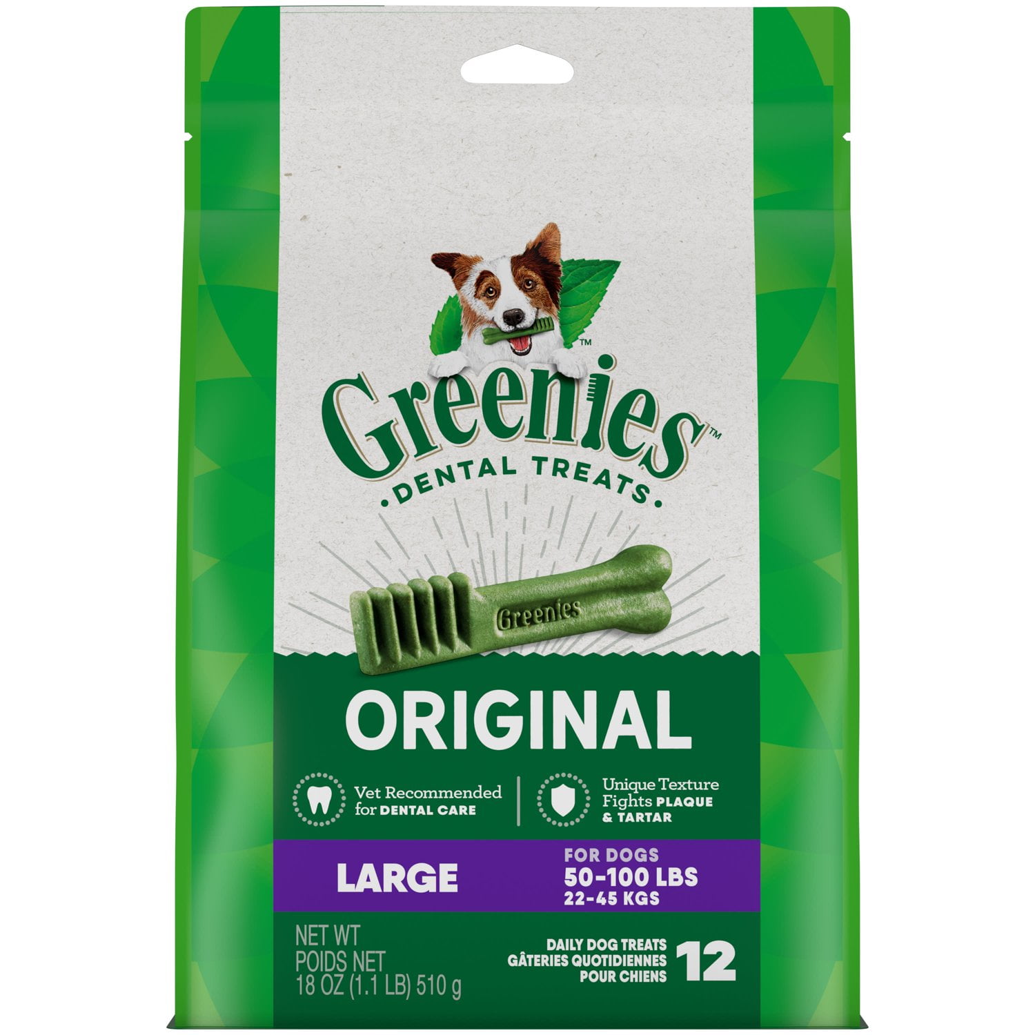 GREENIES Original Large Natural Dental Dog Treats, 18 oz. Pack