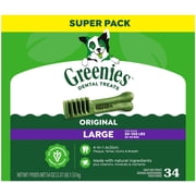 Greenies Original Flavor Adult Natural Dental Dog Treats Large Size, 54 oz Pack (34 Count)
