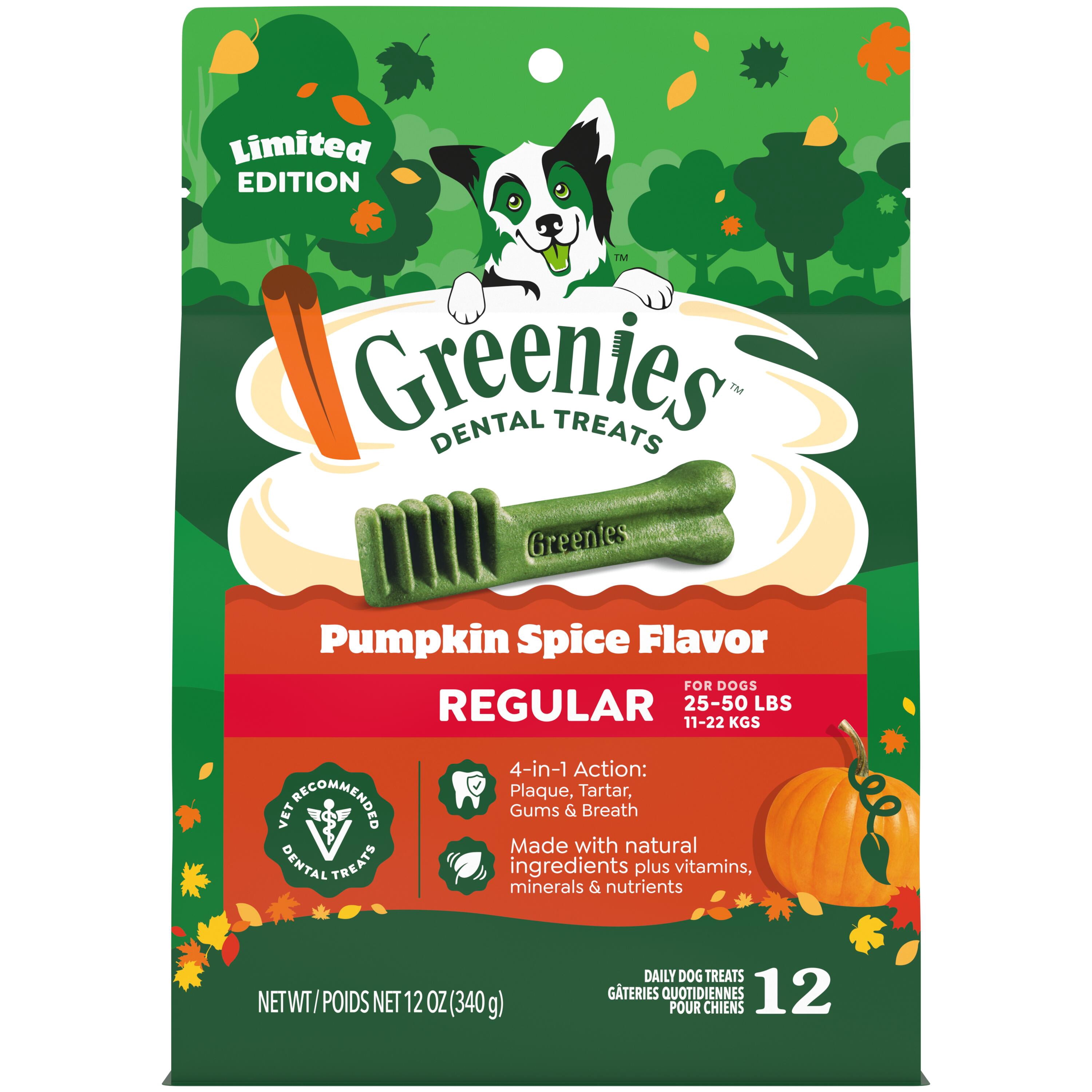 Greenies Original Pumpkin Spice Flavor Dental Chew Treats for Dogs