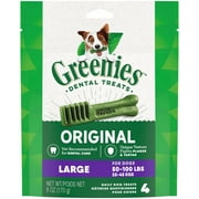 Greenies Original Large Natural Dry Dental Treats for Dogs, 6 Oz Pack (4 Treats)