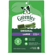 Greenies Original Large Natural Dental Care Dog Treats,12 oz Pack (8 Treats)