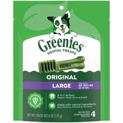Greenies Original Flavor Adult Natural Dental Dog Treats Large Size, 6 oz Pack 4 Count