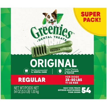 Greenies Original Flavor Regular Natural Dental Care Treats For Dogs, 54 Oz Box