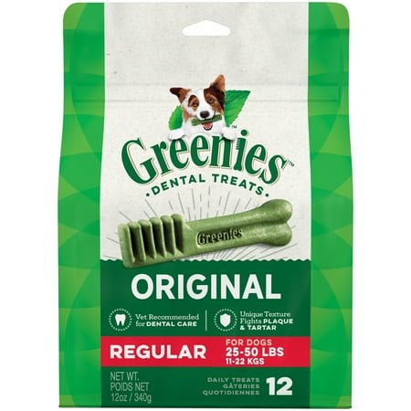 Greenies Original Regular Natural Dental Dog Treats 12 oz. Pack (12 Treats)