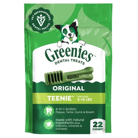 Greenies Original Flavor Teenie Size Dental Dog Treats, 6 oz Pack, 22 Count