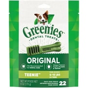 Greenies Original Teenie Natural Dental Care Dog Treats, 6 Oz Pack (22 Treats)
