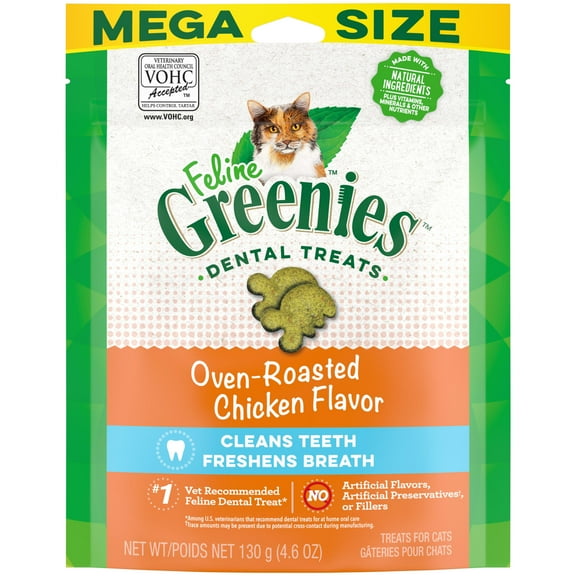 Greenies Oven Roasted Chicken Flavor Dental Treat For Cat, 4.6 Oz