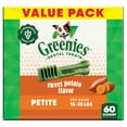 thumbnail image 1 of Greenies Sweet Potato Flavor Adult Natural Dental Dog Treats Petite Size, 36 oz Pack (60 Count), 1 of 12