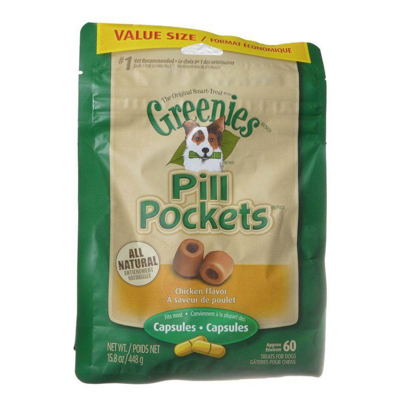 Greenies Pill Pocket Chicken Flavor Dog Treats [Dog, Treats Packaged] Large 60 Treats