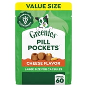 Greenies Pill Pockets for Dogs Cheese Flavor Large Size Soft Dog Treats, 15.8 oz Pouch
