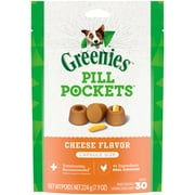Greenies Pill Pockets For Dogs Cheese Flavor Large, Capsule Size Soft Dog Treats, 7.9 Oz, (30 Pk)