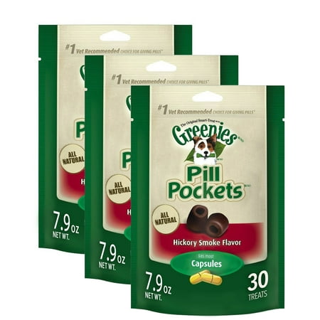Greenies Pill Pockets, Hickory Smoke Flavor Treats for Dogs, 3 Pack