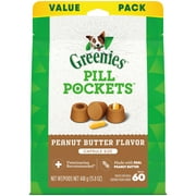 Greenies Pill Pockets Peanut Butter Natural Treats for Dogs, 15.8 oz Pouch