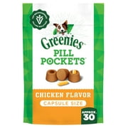 Greenies Pill Pockets for Dogs Chicken Flavor Large, Capsule Size Soft Dog Treats, 7.9 oz, (30 Pk)