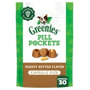 Greenies Pill Pockets for Dogs Peanut Butter Large, Capsule Size Soft Dog Treats, 7.9 oz, (30 Pk)