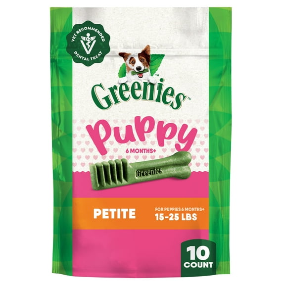 Greenies Natural Dental Puppy Treats Petite Size, Chicken Flavor, 6 oz Pack (10 Count)