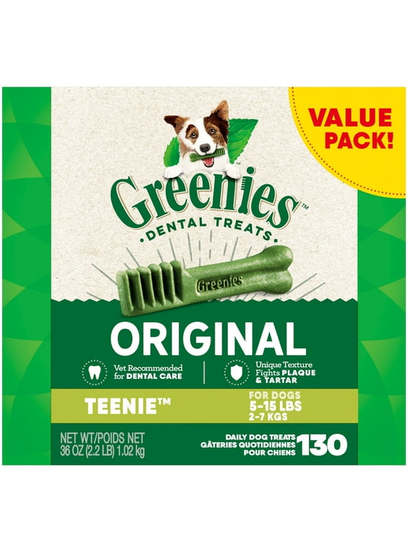 Greenies Teenie Original Dental Treats for Dogs, 36 oz Box
