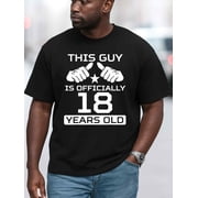 Greenink 18th Birthday Guy Tee for men comfort colors tshirt black graphic tees graphic Comfortable loose T-shirt Fashion Unisex Shirt Cotton tshirts