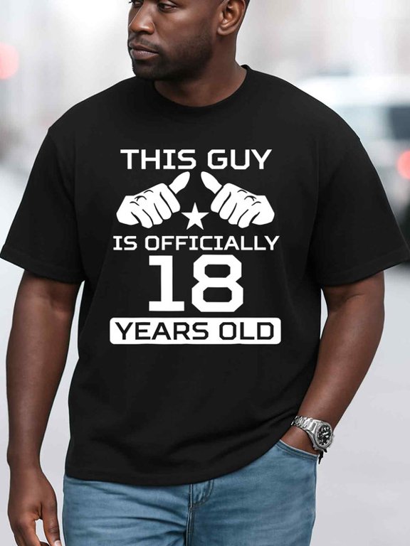 18th Birthday Guy Tee for men comfort colors tshirt black graphic tees graphic Comfortable loose T-shirt Fashion Unisex Shirt Cotton tshirts
