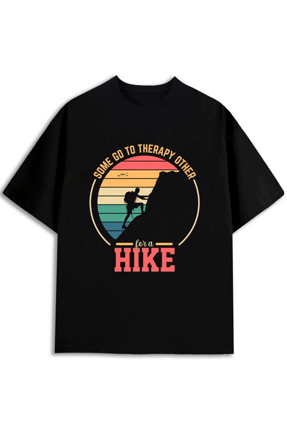 Adventure Therapy Hike T-Shirt Men's comfort colors tshirt black limited edition graphic tees Retro Unisex Shirt Graphic Tee tshirts