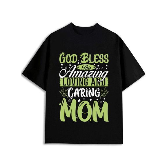 Greenink Amazing Mom Blessing Tee mens comfort colors tshirt black top short Daily and weekend wear Unique Design Unisex Shirt Printed tshirts