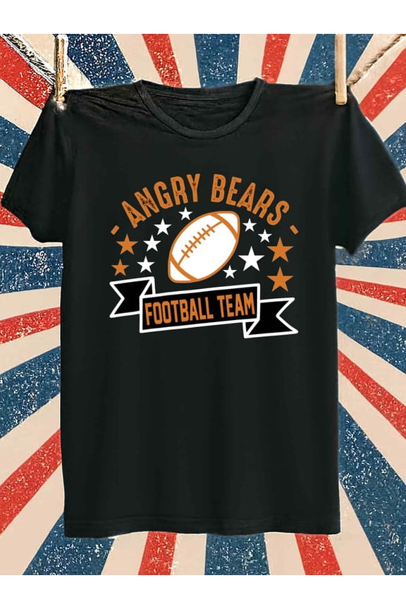 Angry Bears Football Tee for men funny t shirts black limited edition elegantly Hip-hop streetwear Basic Unisex Shirt Graphic tshirts