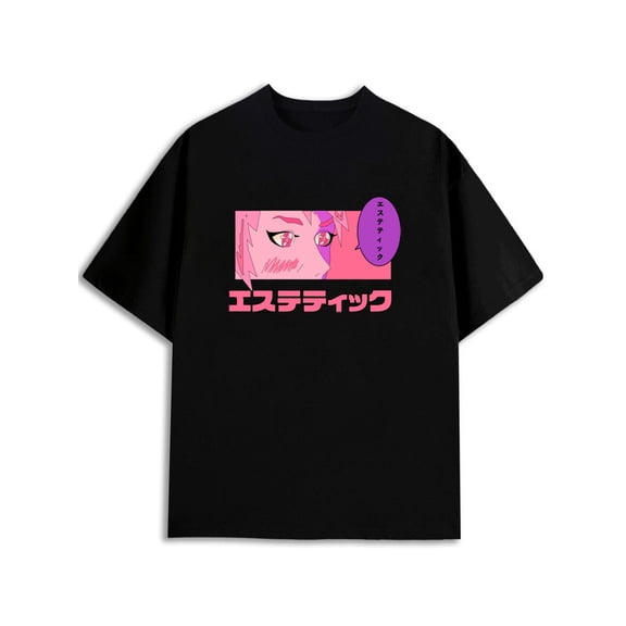 Greenink Anime Girl Graphic Tee mens comfort colors tshirt black gifts top Unique designs, summer prints Classic Unisex Shirt Crewneck tshirts