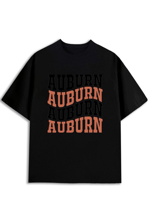 Auburn Stack Tee Men's t shirts black graphic 2026 Everyday and weekend wear Perfect for exercise Classic Unisex Shirt Graphic Tee tshirts