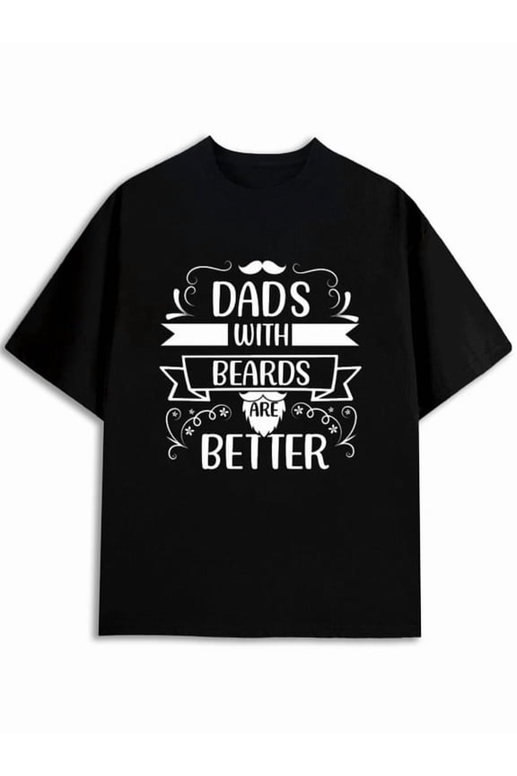 Bearded Dad T-Shirt mens funny t shirts black gifts funny Everyday wear, perfect for the office, dates,and outings Retro Unisex Shirt Graphic Tee tshirts