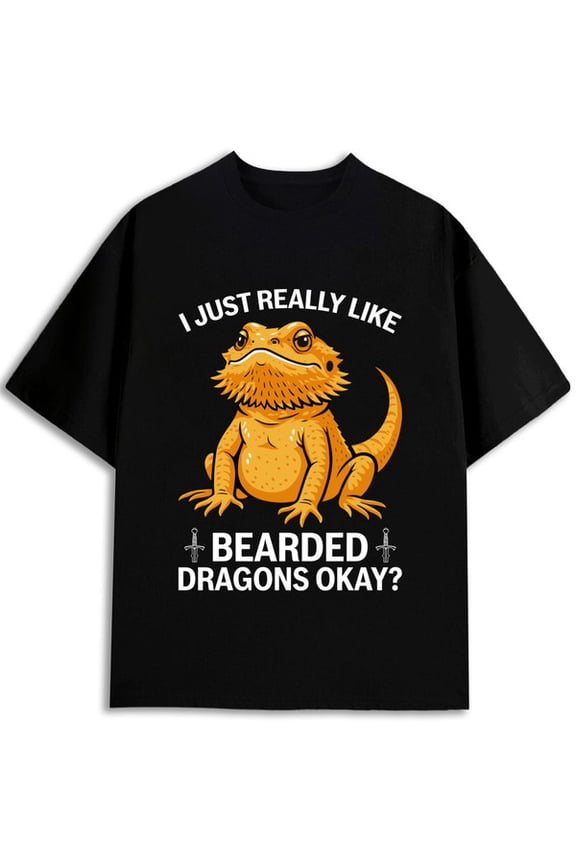 Bearded Dragon Lover T-Shirt Men's t-shirt black casual elegant Comfortable activewear, perfect for gifts Classic Unisex Shirt Short Sleeve tshirts