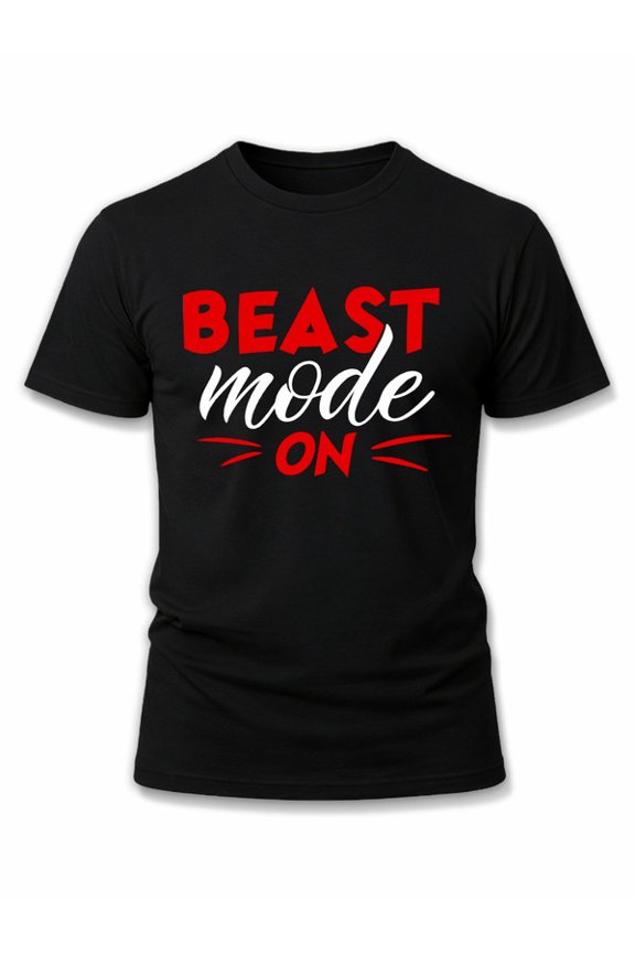 Beast Mode On T-Shirt Men Crew neck T-shirts black casual gifts Unique designs, summer prints Retro Unisex Shirt Graphic Tee tshirts
