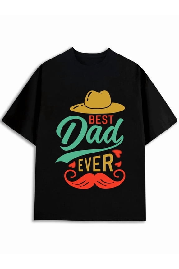 Best Dad Ever T-Shirt men printed t-shirt black graphic funny Perfect for fishing trips Classic Unisex Shirt Short Sleeve tshirts Basic Unisex Shirt Short Sleeve tshirts